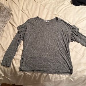 Sundry grey long sleeve t-shirt with ruffle